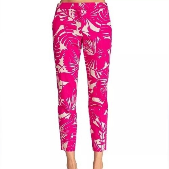 NEW Trina Turk Cropped Pink Patterned Pants - Picture 1 of 11